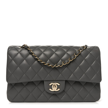 Chanel Lambskin Quilted Medium Double Flap Grey 1 of 11