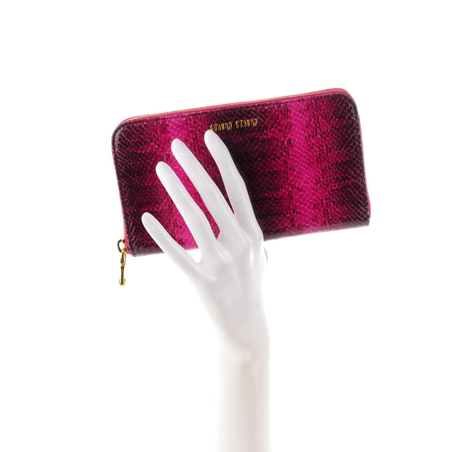 Vitello Ayers Embossed Zip Around Wallet Peonia