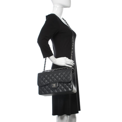 Chanel Caviar Quilted Jumbo Double Flap Black 2 of 11