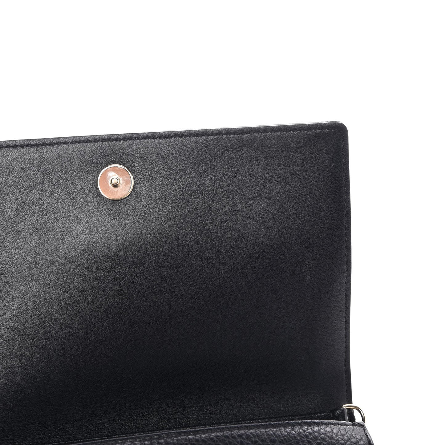 Grained Calfskin Diorama Wallet on Chain Pouch Black