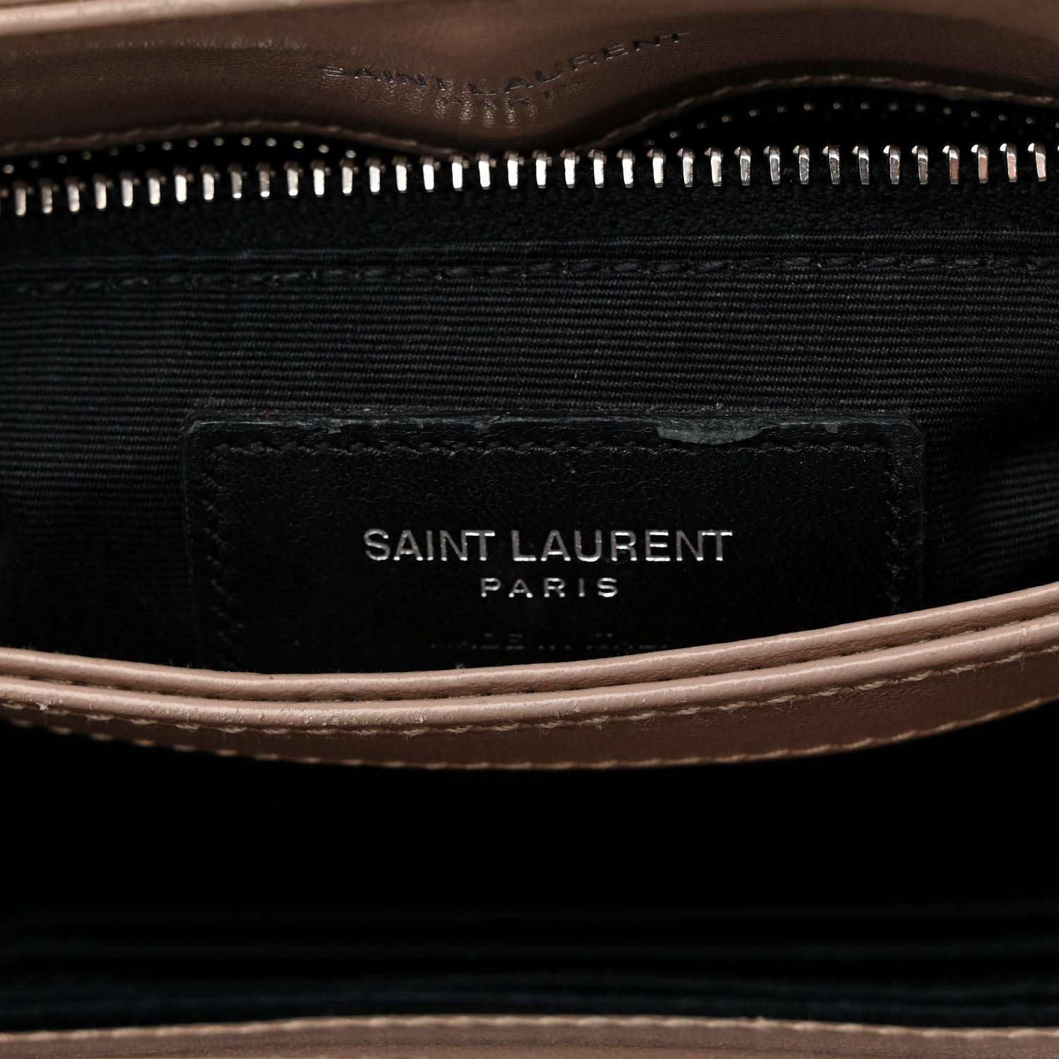 Saint Laurent Calfskin Y Quilted Monogram Toy Loulou Crossbody Bag Dark Beige 7 of 14