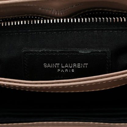 Saint Laurent Calfskin Y Quilted Monogram Toy Loulou Crossbody Bag Dark Beige 7 of 14