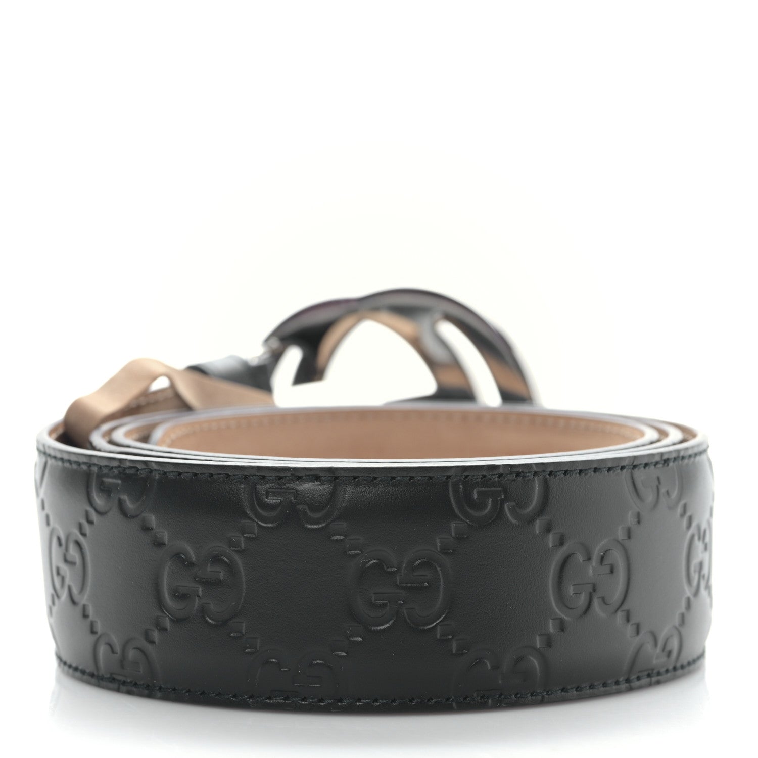 Gucci Guccissima Signature Interlocking G 40mm Belt 95 38 Black 2 of 4