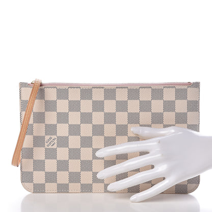 Louis Vuitton Damier Azur Neverfull MM GM Pochette Rose Ballerine 2 of 6