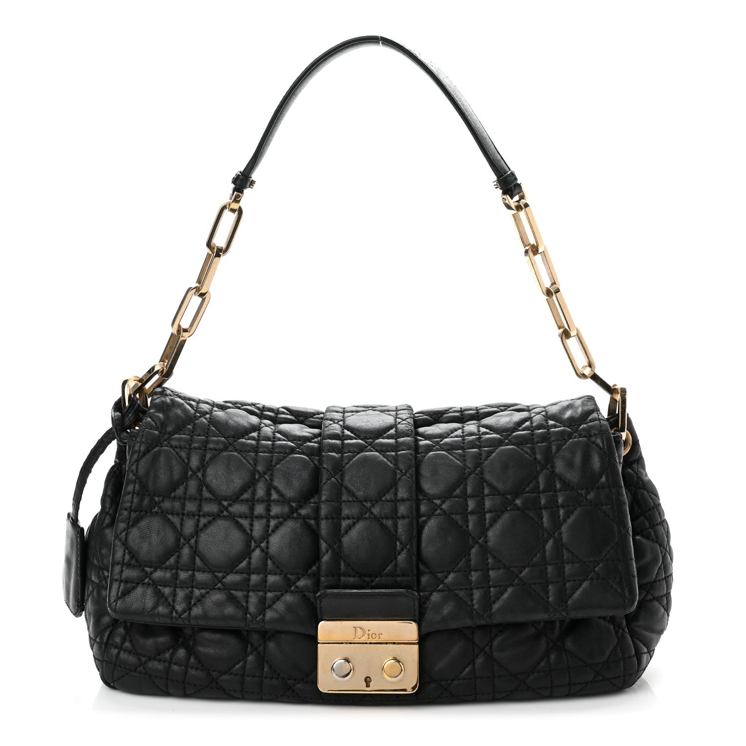 Christian Dior Lambskin Cannage Large New Lock Flap Black 1 of 9