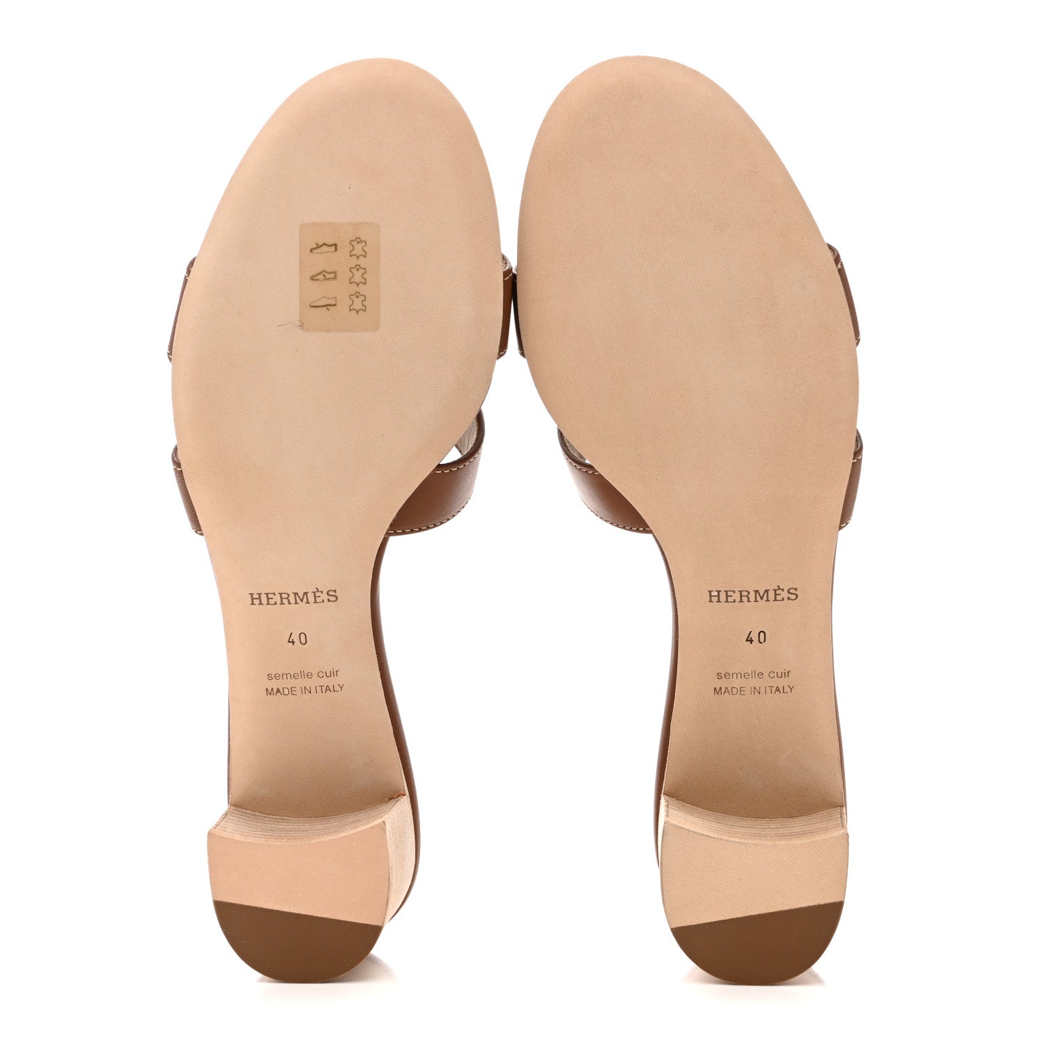Hermes Calfskin Oasis Sandals 40 Gold 6 of 9