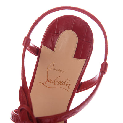 Christian Louboutin Calfskin Alligator Embossed Selima 85 Sandals 35 Loubi 6 of 8
