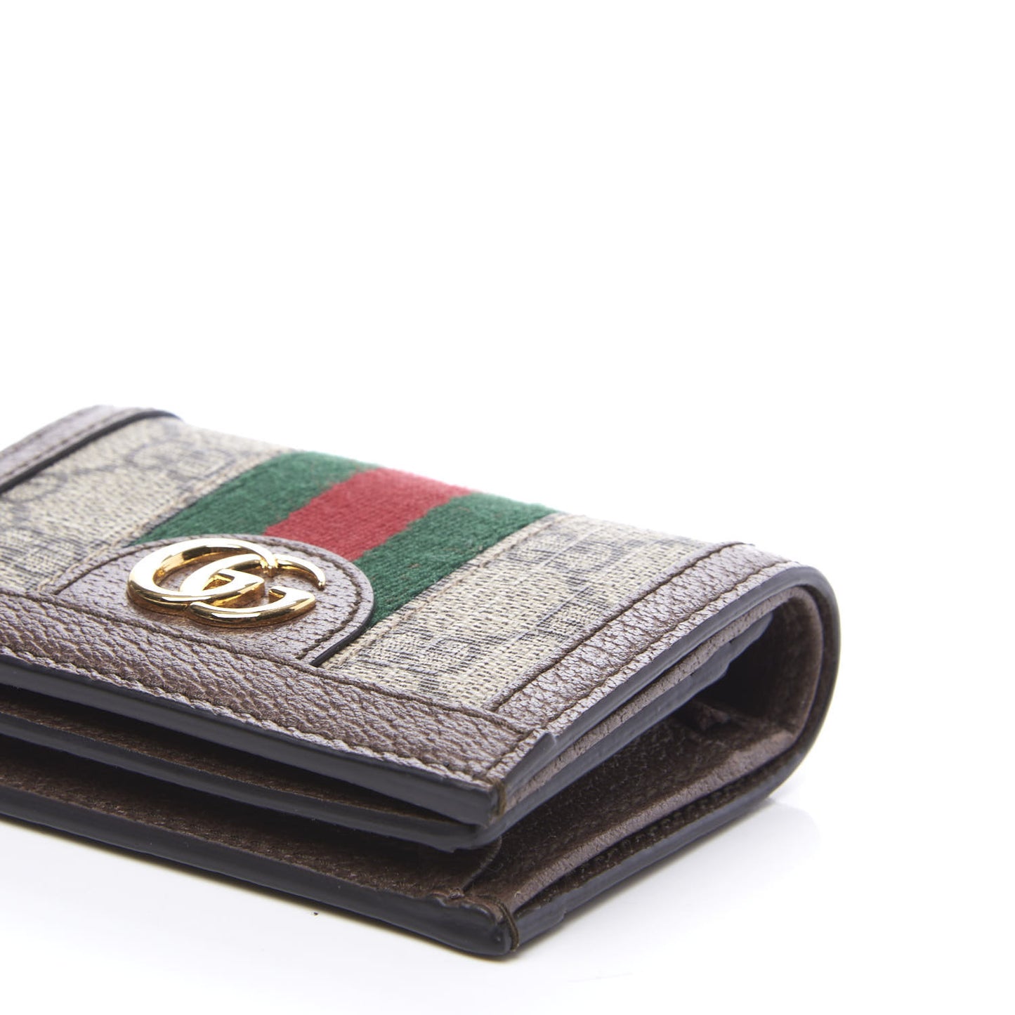 GG Supreme Monogram Web Ophidia Card Case Beige New Acero