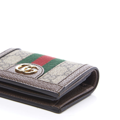 Gucci GG Supreme Monogram Web Ophidia Card Case Beige New Acero 6 of 9