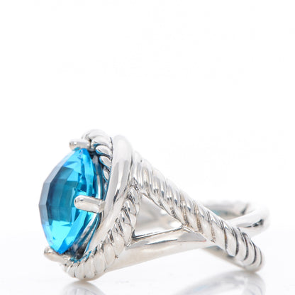 David Yurman Sterling Silver Blue Topaz 11mm Infinity Ring 53 6.5 3 of 5