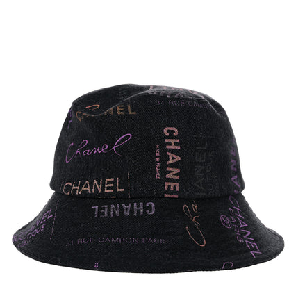 Chanel Denim Mood Cloche Bucket Hat M Black 5 of 7