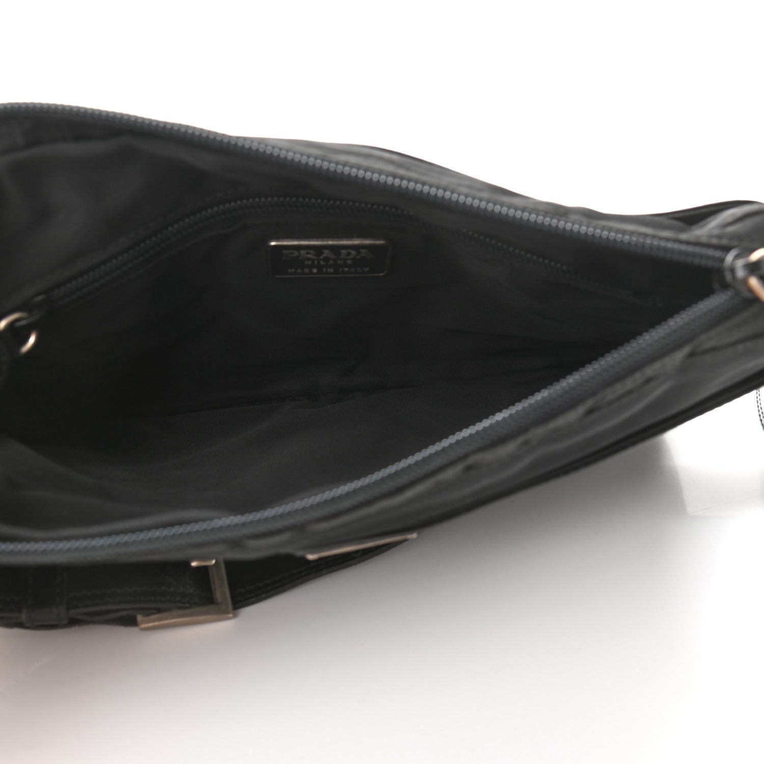 Prada Calfskin Nylon Messenger Bag Black 4 of 12