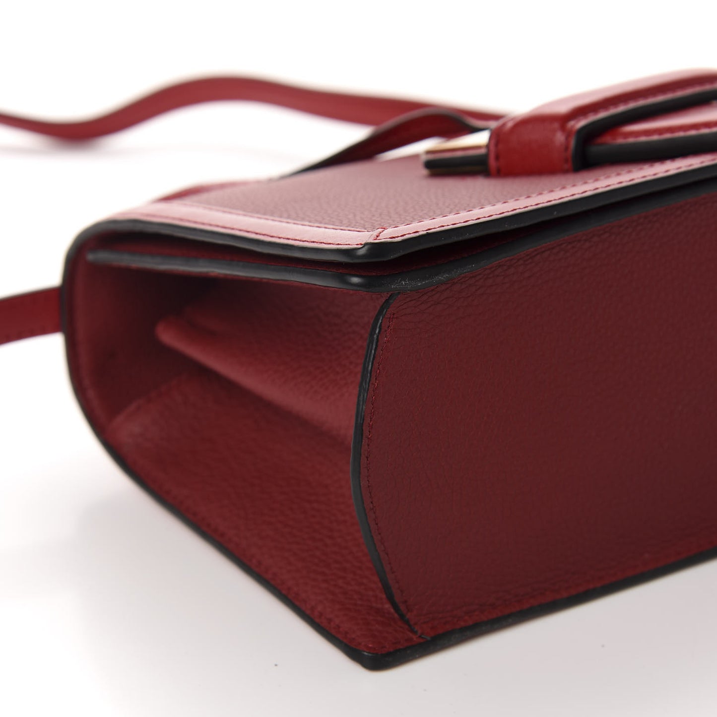 Grained Calfskin Medium Barcelona Shoulder Bag Scarlet Red