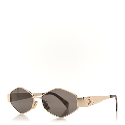 Celine Metal Triomphe 02 Sunglasses CL40254U Rose Gold Brown 1 of 7