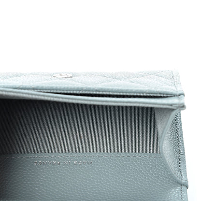 Chanel Caviar Quilted Flap Card Holder Wallet Light Blue 4 of 10