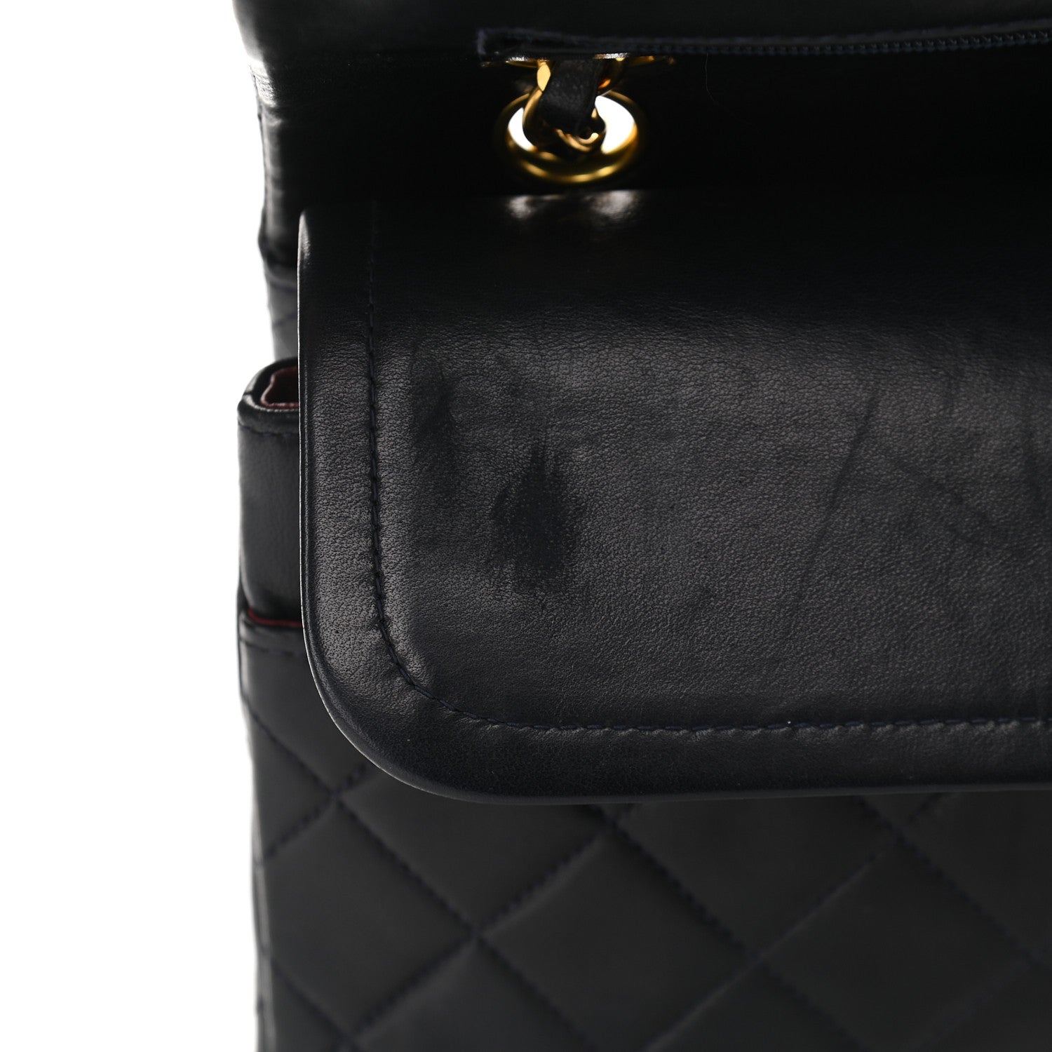 Chanel Lambskin Quilted Medium Double Flap Navy 11 of 15
