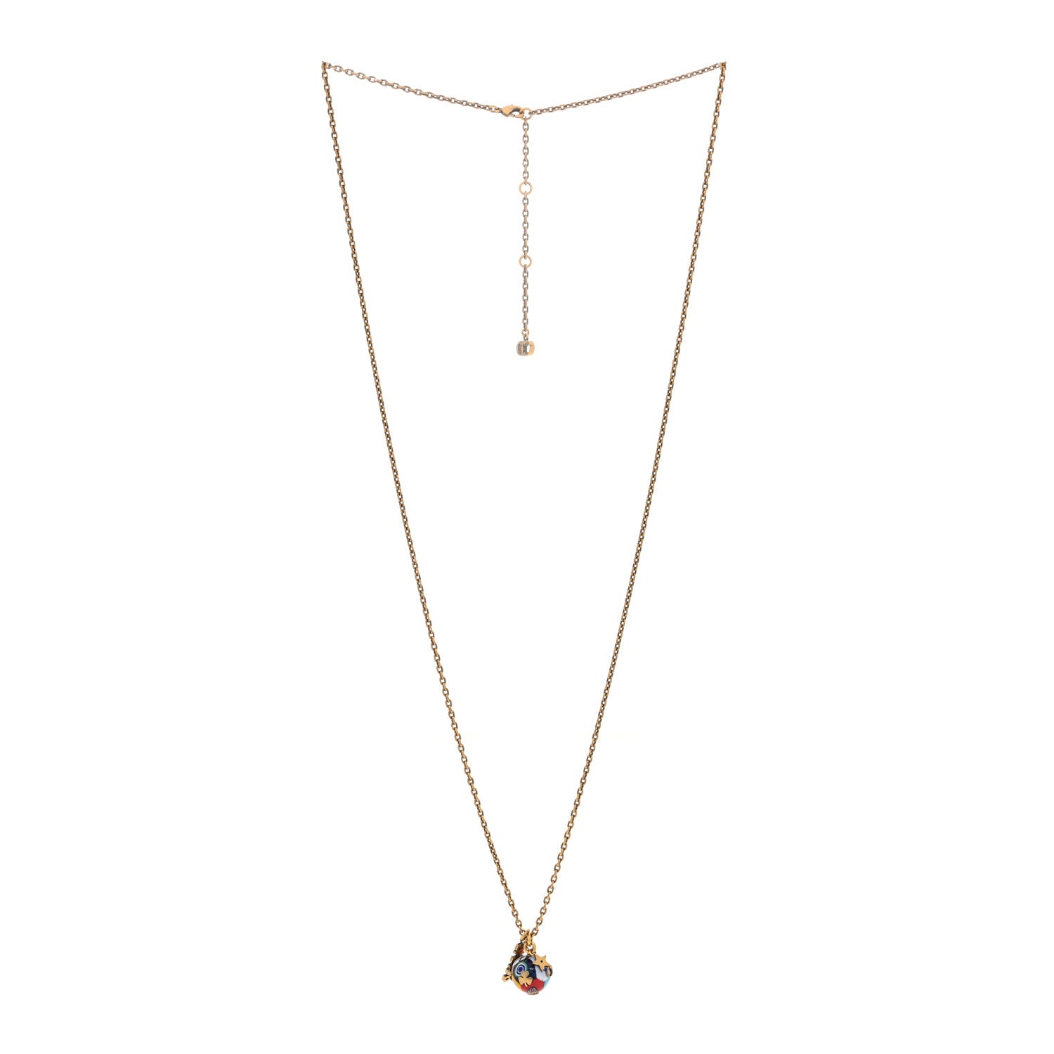 Christian Dior Metal J'adior D-Murrine Necklace Aged Gold Multicolor 3 of 4