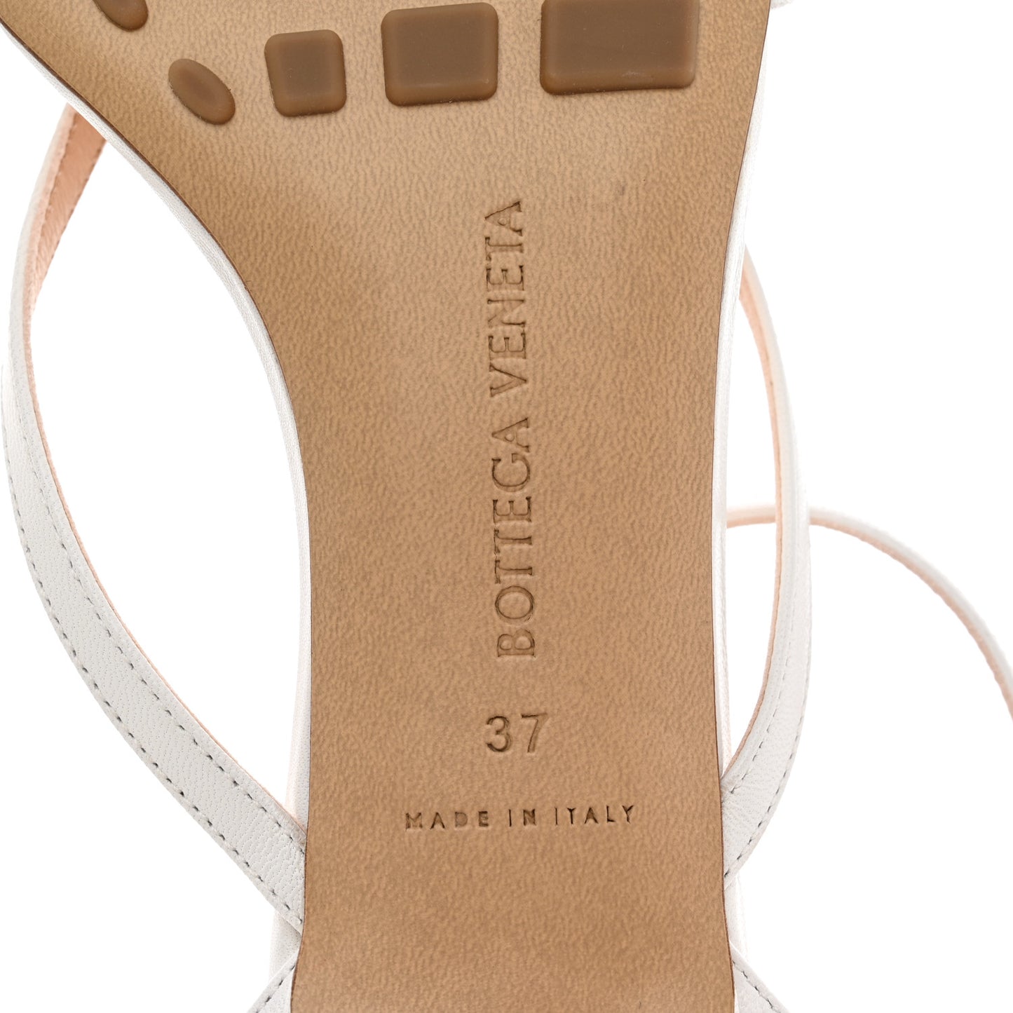 Lambskin Stretch Multi Strap 35mm Sandals 37 Optic White