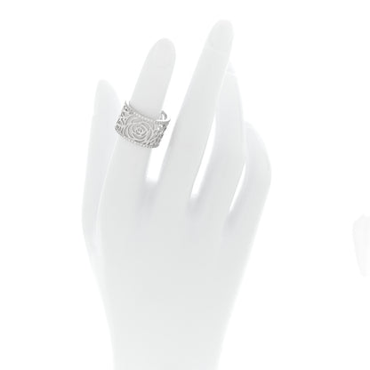 Chanel 18K White Gold Diamond Camellia Ajoure Band Ring 50 5.5 2 of 5
