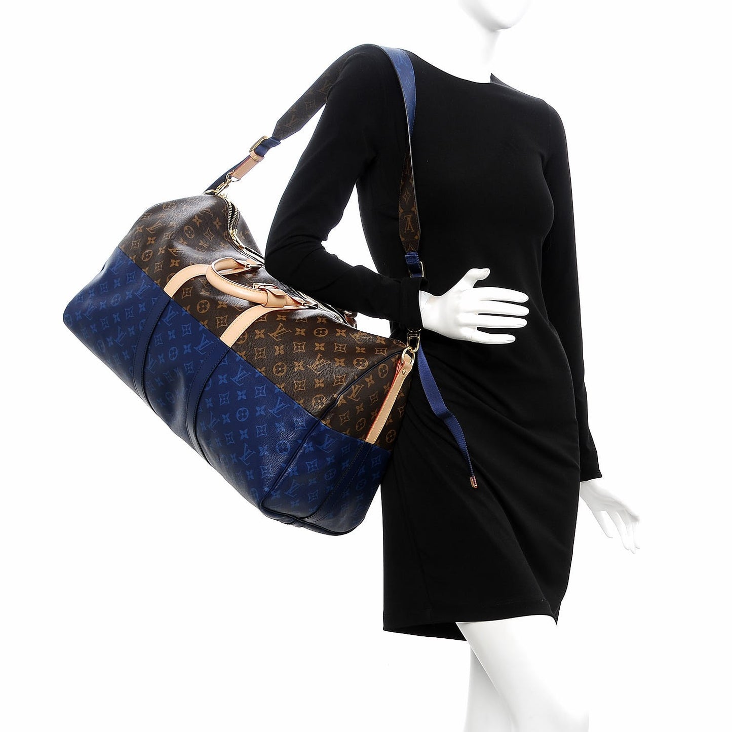 Monogram Split Keepall Bandouliere 50 Pacific Blue