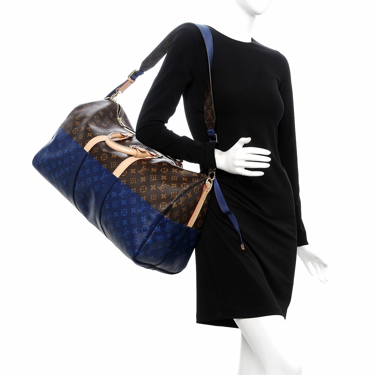 Louis Vuitton Monogram Split Keepall Bandouliere 50 Pacific Blue 2 of 8