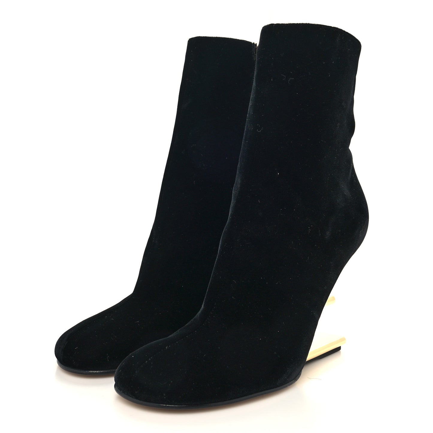 Velvet Fendi First 95mm Ankle Boots 39 Black