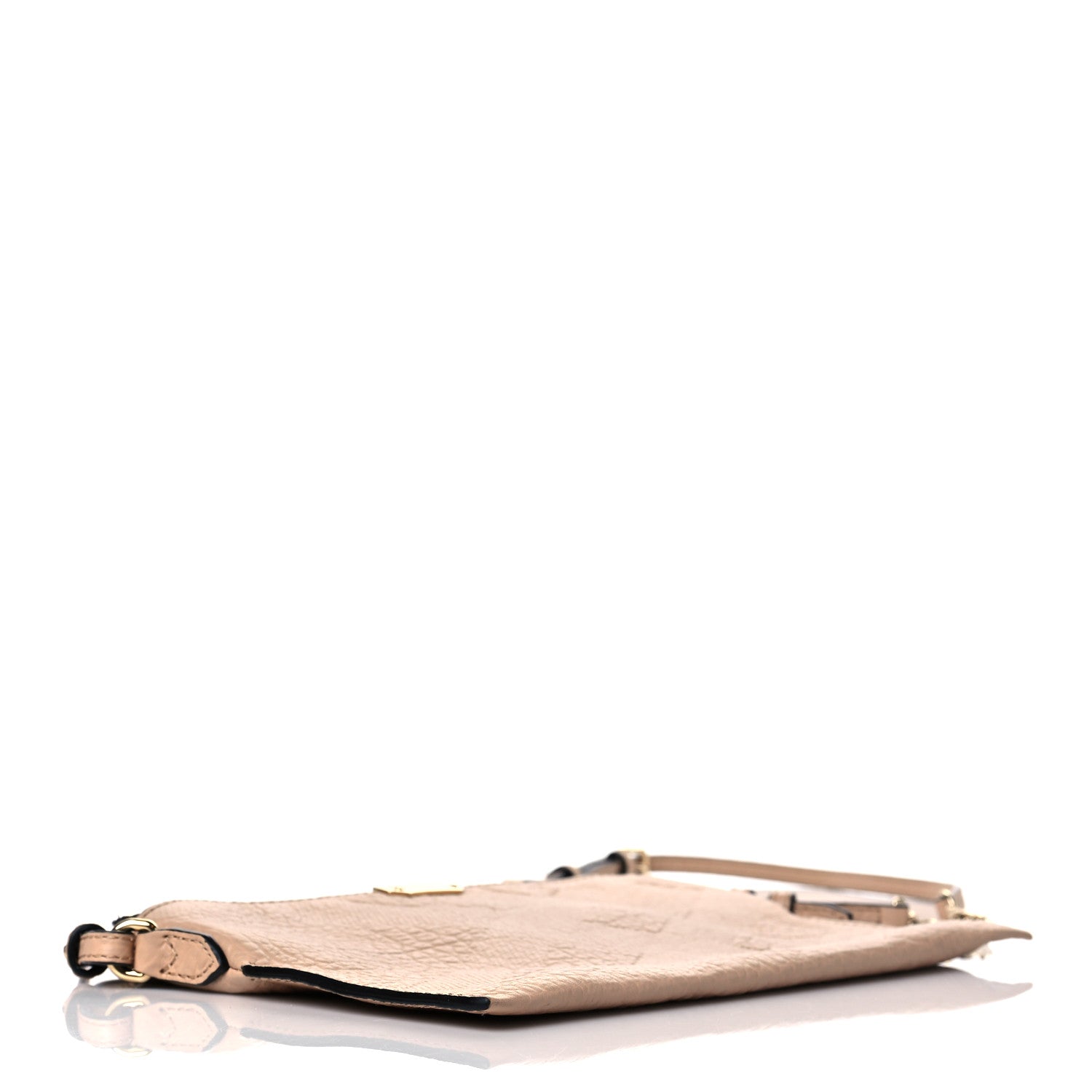 Burberry Signature Grain Calfskin Check Embossed Peyton Crossbody Clutch Bag Apricot 4 of 11