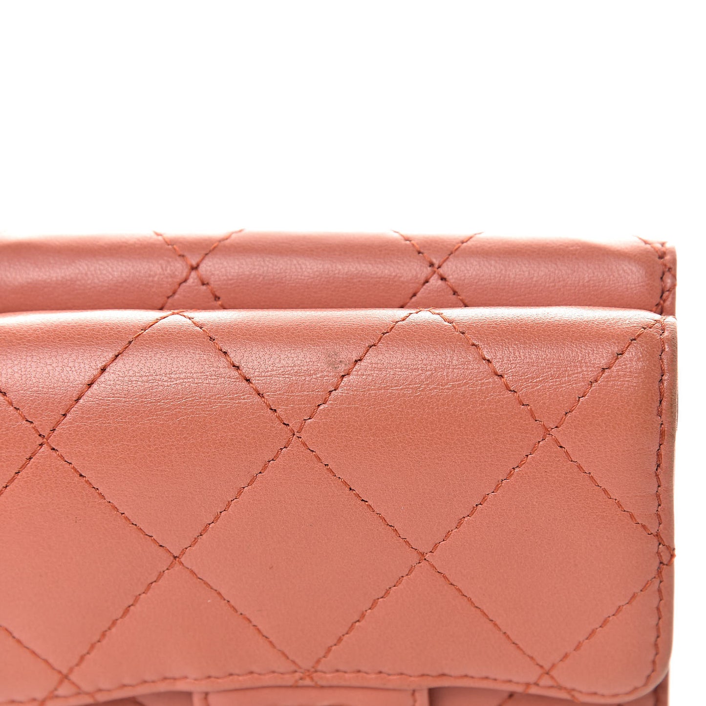 Lambskin Quilted Compact Flap Wallet Red