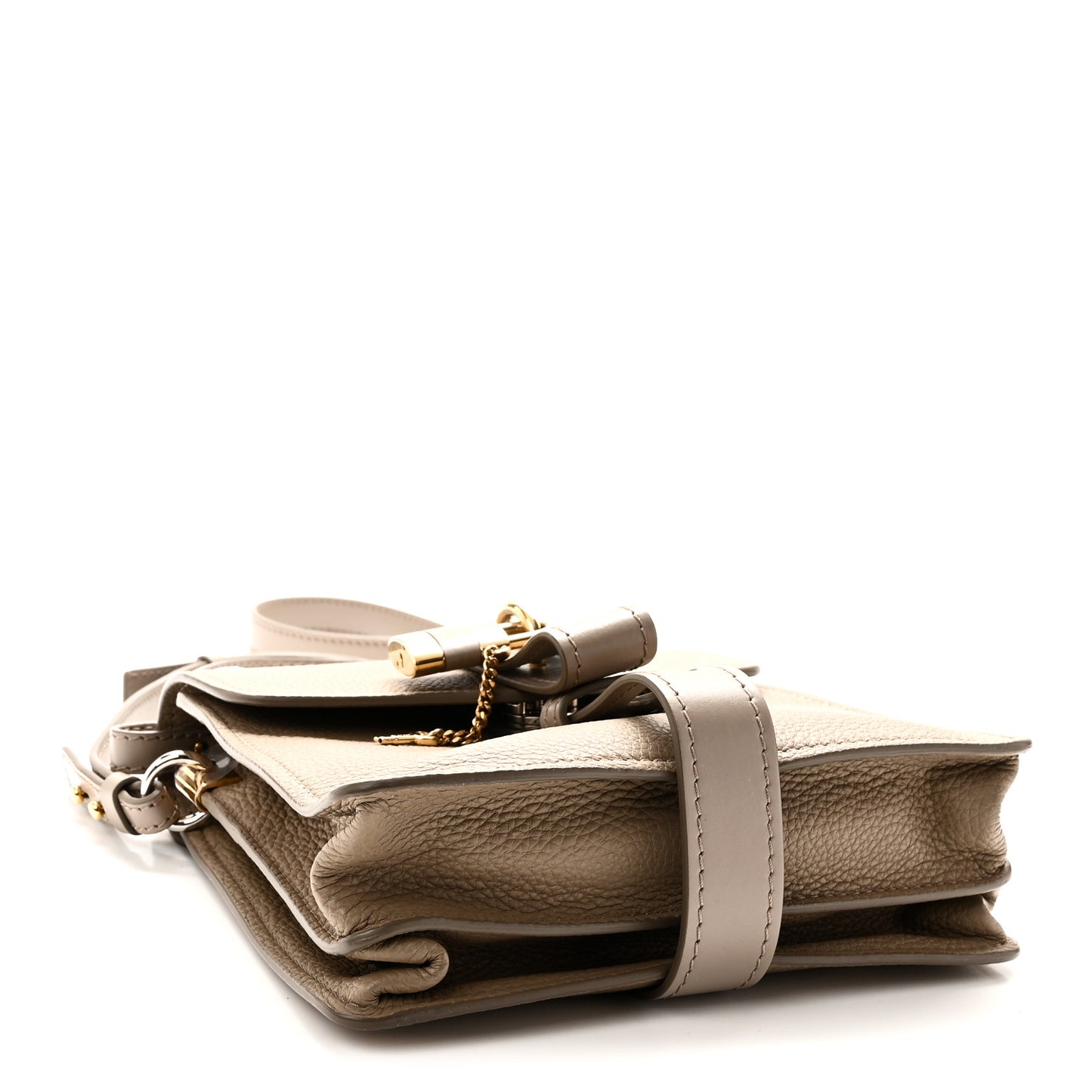 Shiny Grained Calfskin Small Aby Day Shoulder Bag Motty Grey