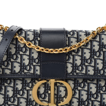 Christian Dior Oblique 30 Montaigne Chain Flap Bag Blue 10 of 11