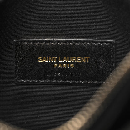 Saint Laurent Grain De Poudre Chevron Monogram Bill Pouch Black 6 of 11