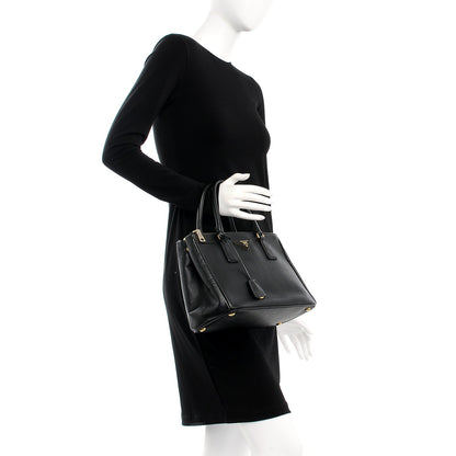 Prada Saffiano Small Galleria Double Zip Tote Black 2 of 15