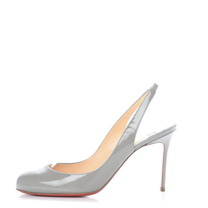 Christian Louboutin Patent Fifi Sling 85 Pumps 37 Gris 1 of 8