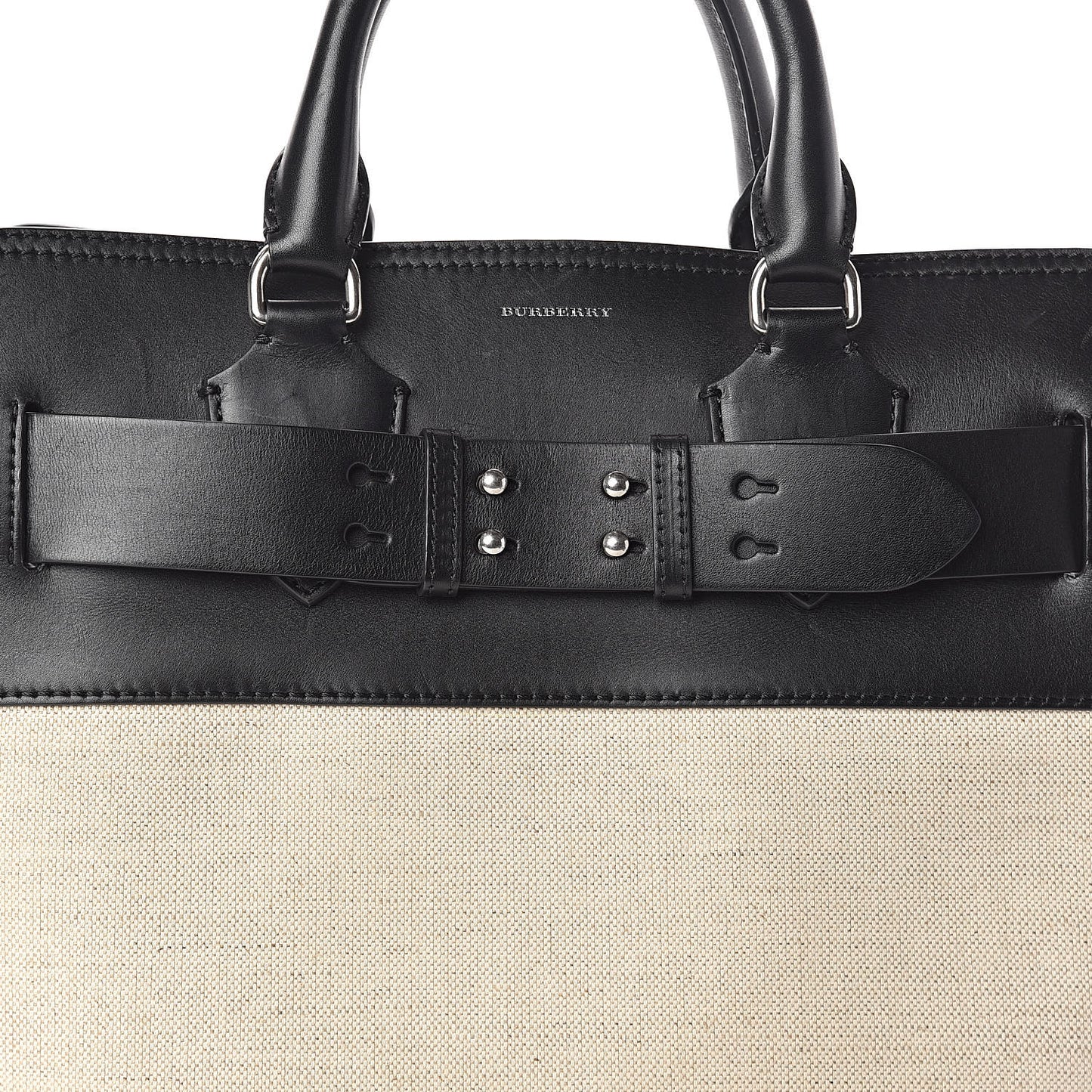 Canvas Smooth Calfskin Medium Belt Bag Black