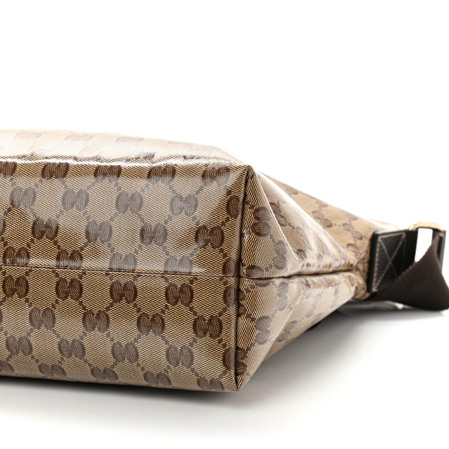 Crystal Monogram Large Flat Messenger Bag Dark Brown