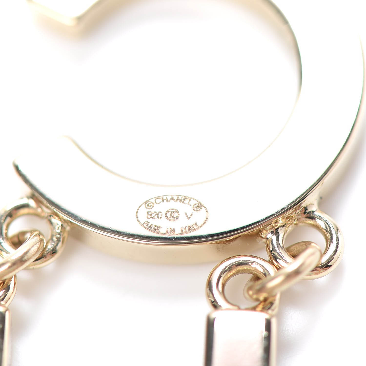 Chanel Metal Cha-Nel Logo Drop Earrings Gold 4 of 4