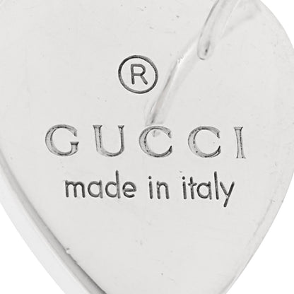 Gucci Sterling Silver Trademark Heart Drop Earrings 4 of 5