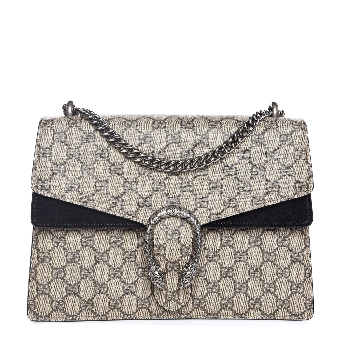 GG Supreme Monogram Medium Dionysus Shoulder Bag Black