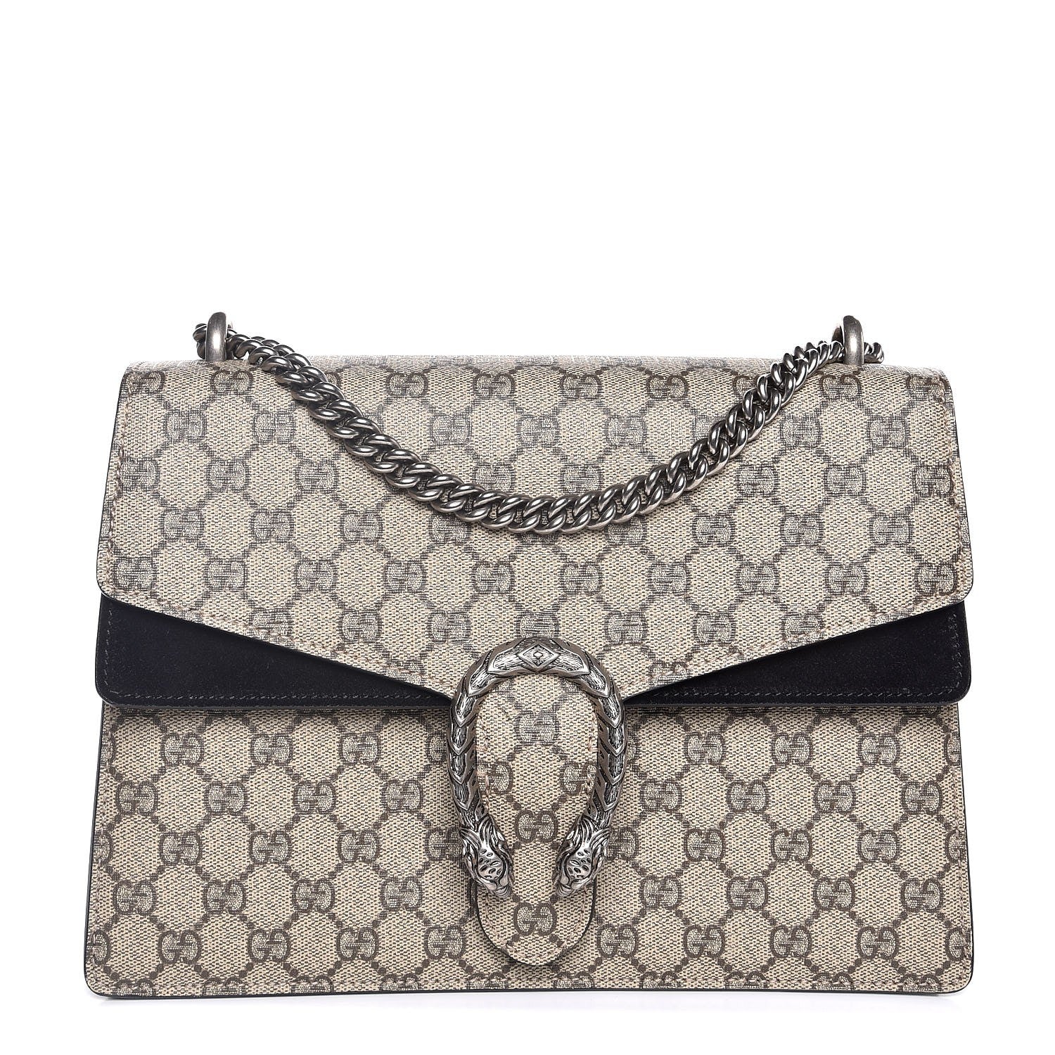 Gucci GG Supreme Monogram Medium Dionysus Shoulder Bag Black 1 of 8