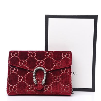 Gucci Velvet GG Monogram Mini Dionysus Chain Wallet Red Cipria 11 of 11