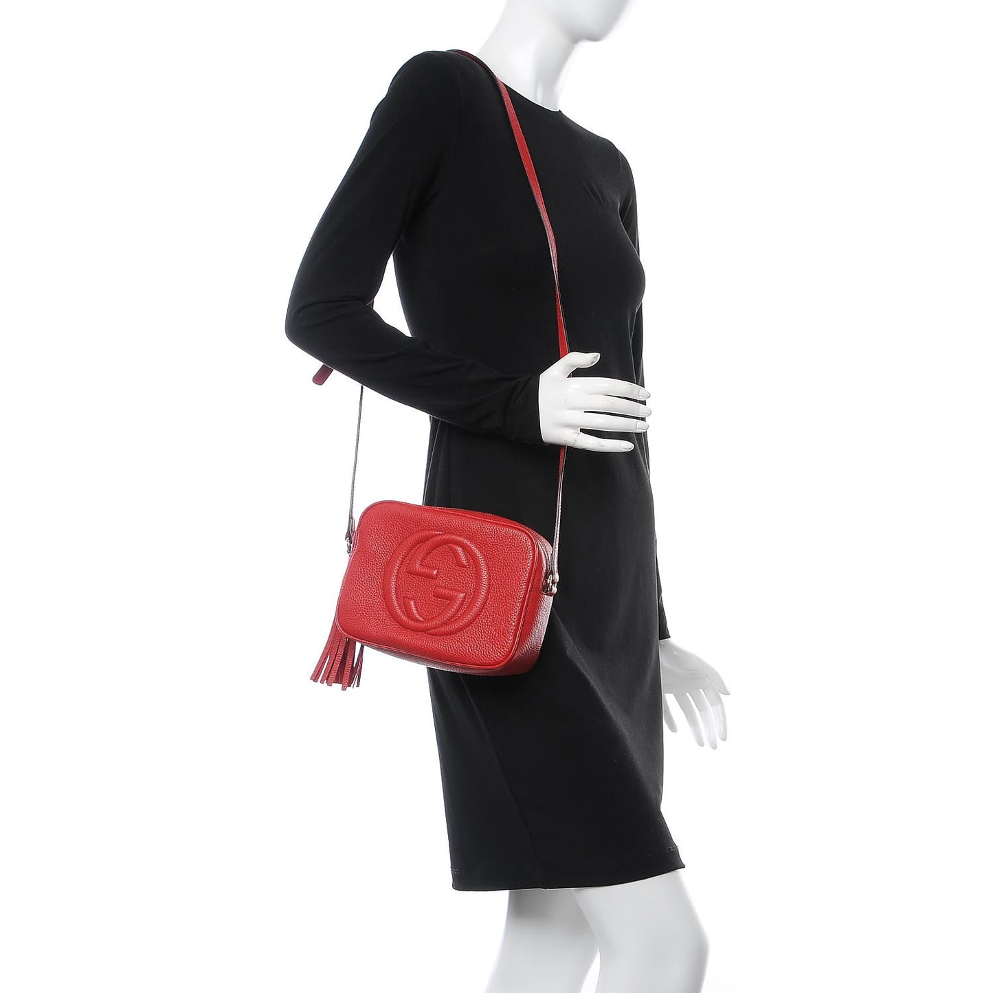 Pebbled Calfskin Small Soho Disco Bag Tabasco Red