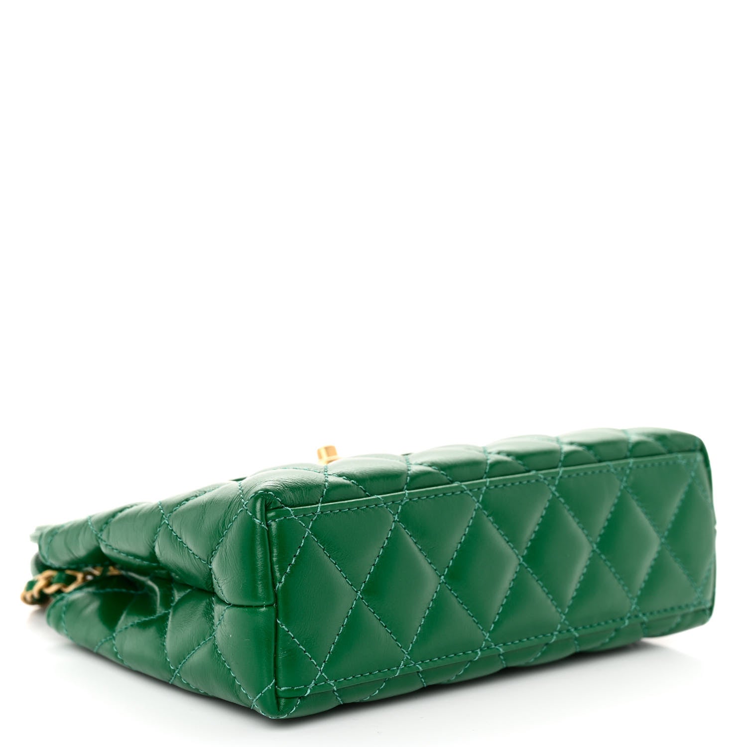 Chanel Shiny Aged Calfskin Quilted Nano Kelly Shopper Green 5 of 14