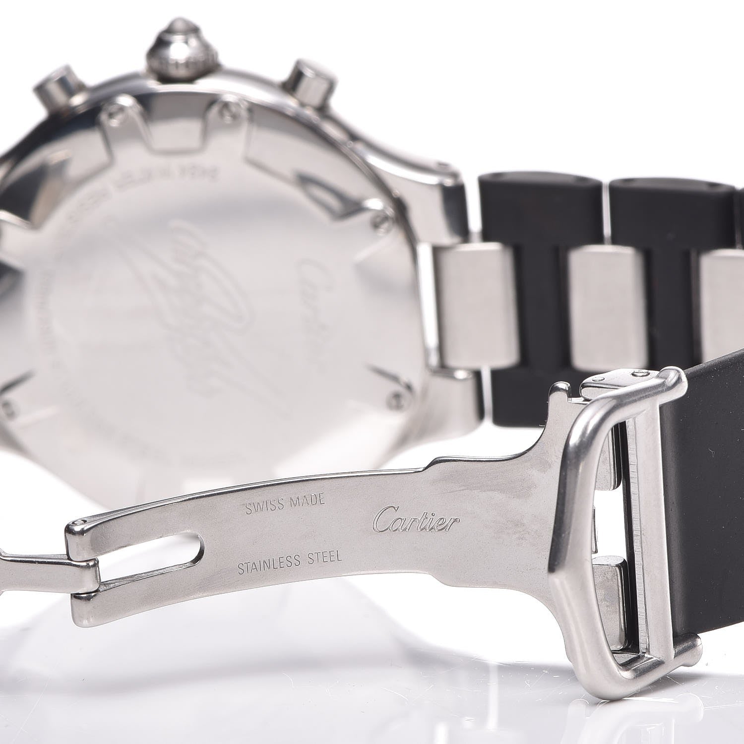 Cartier Stainless Steel Rubber 38mm Must 21 Chronoscaph Quartz Watch Black 7 of 10