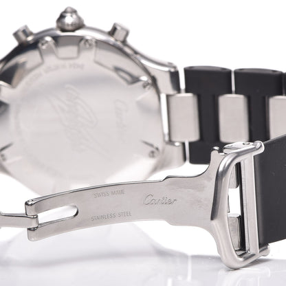 Cartier Stainless Steel Rubber 38mm Must 21 Chronoscaph Quartz Watch Black 7 of 10