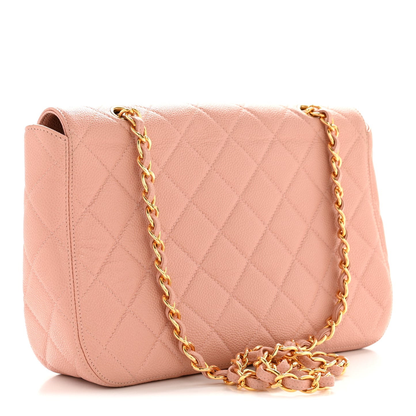 Caviar Quilted XL Jumbo Single Flap Light Pink