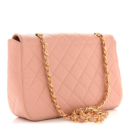 Chanel Caviar Quilted XL Jumbo Single Flap Light Pink 3 of 16