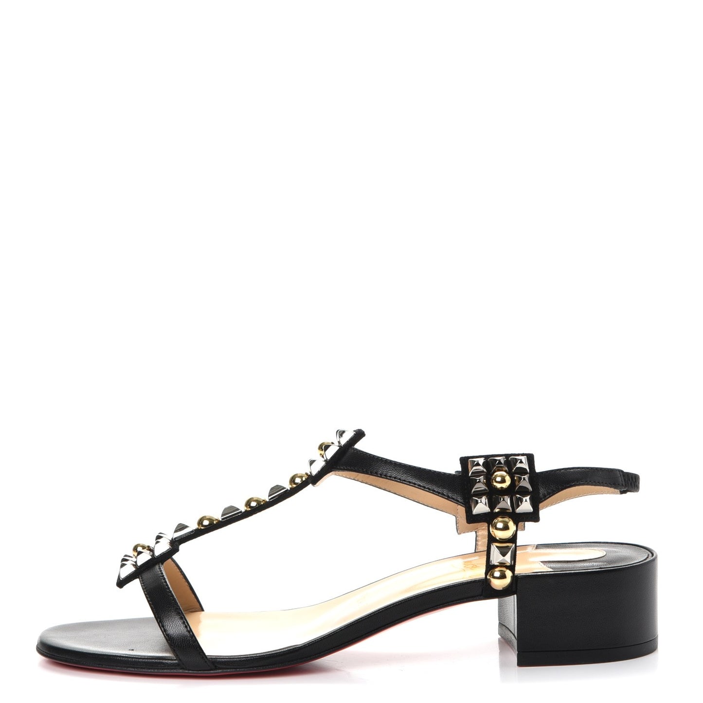 Nappa Kaleidra 25 T-Strap Sandals 39 Black