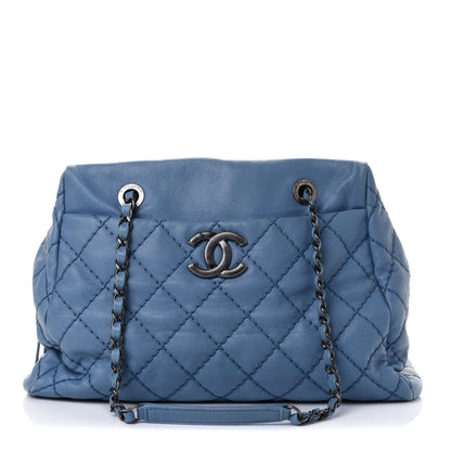 Chanel Calfskin Quilted Medium Stitch It Tote Blue 1 of 5
