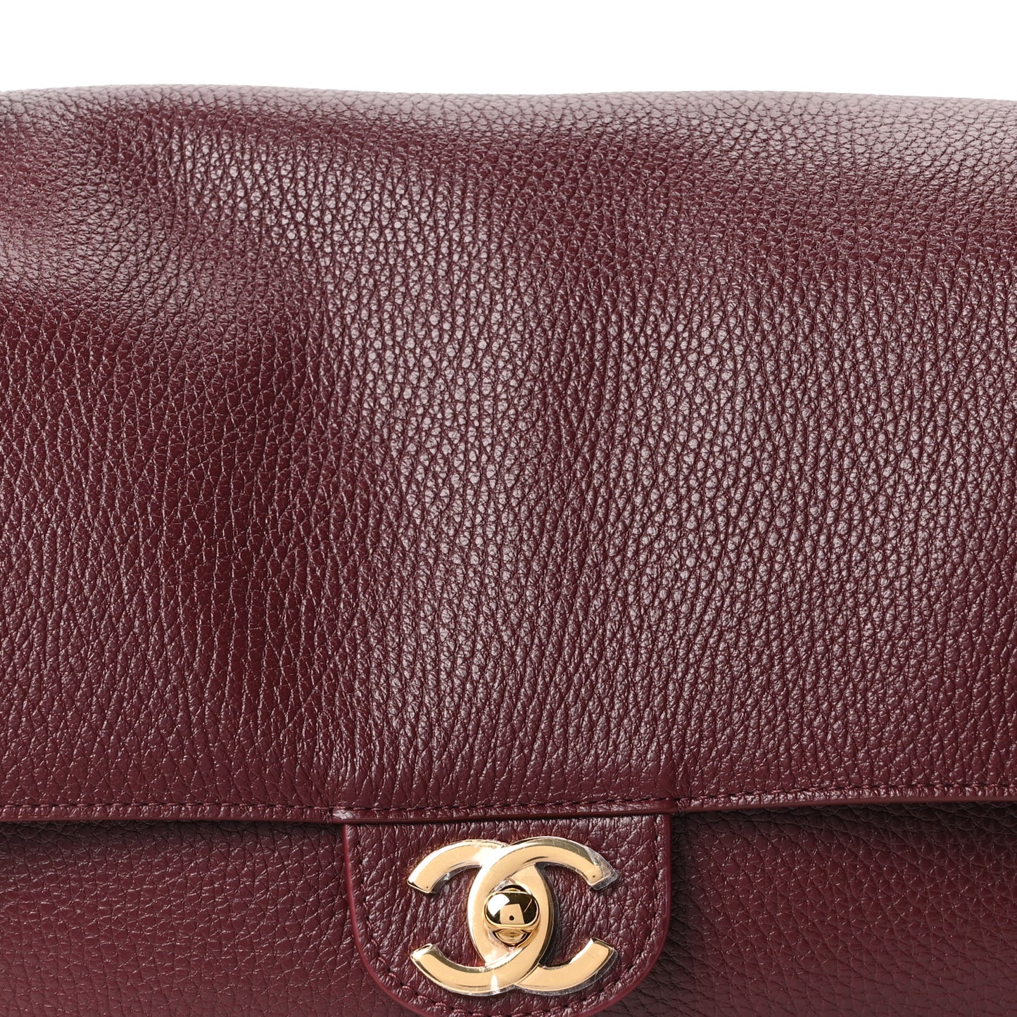 Grained Calfskin Small Souplissimo Maxi Flap Burgundy