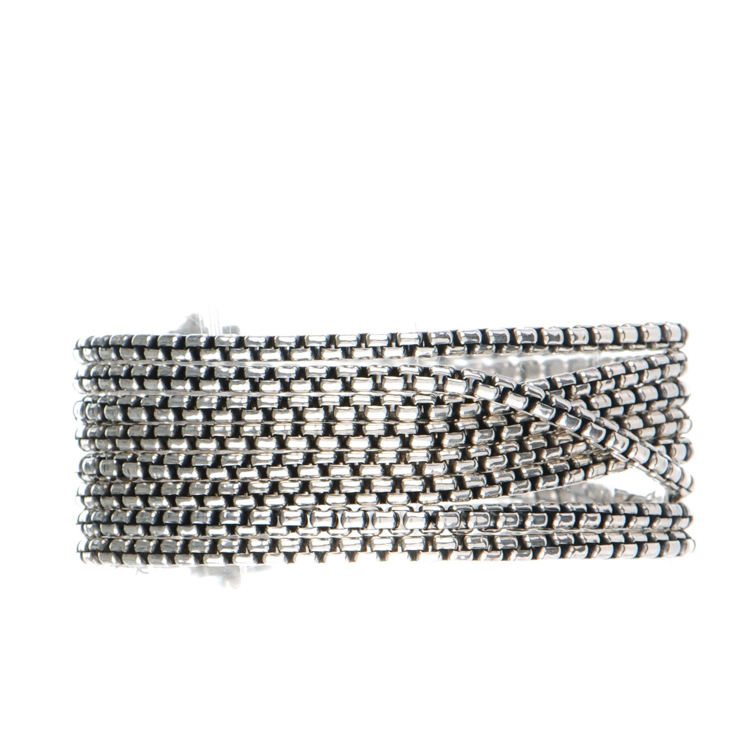 David Yurman Sterling Silver Eight-Row Box Chain Bracelet 3 of 6